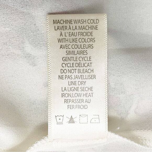 NWT Max Studio Smocked Cream Pink Floral Bird Print Mini Dress Size Medium NEW - Picture 14 of 15